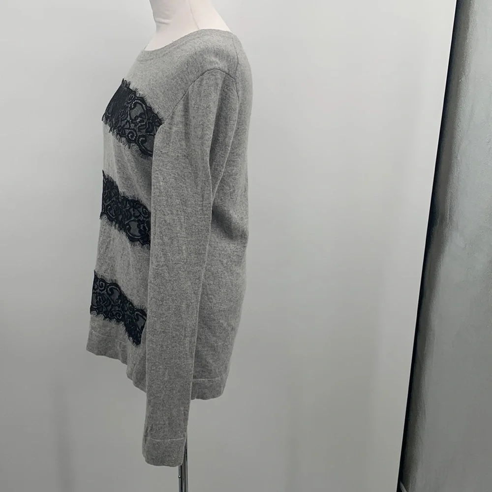 J.Crew Gray Lace Sweater Size L